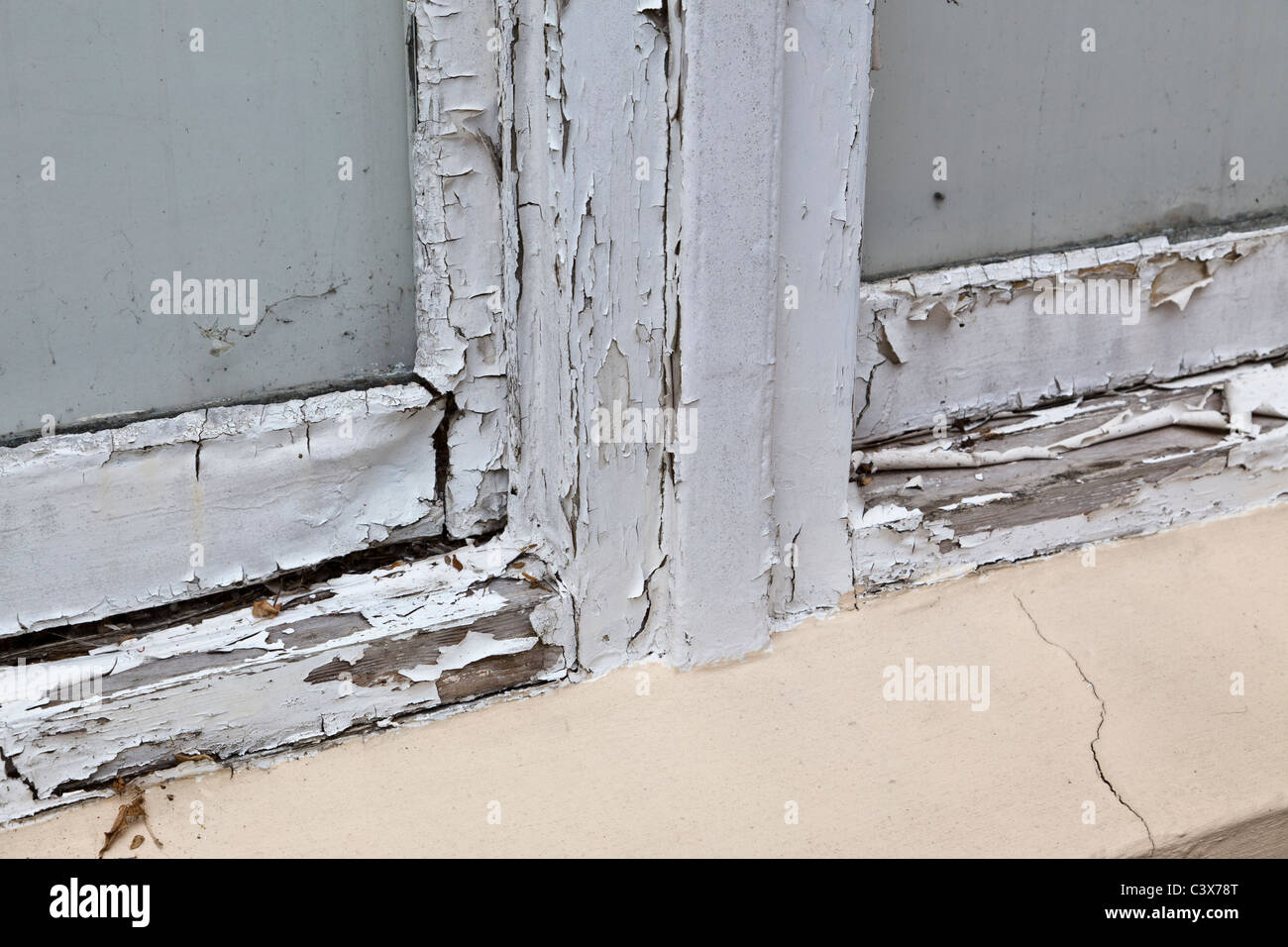 Flaking paint to window frame Stock Photo Alamy