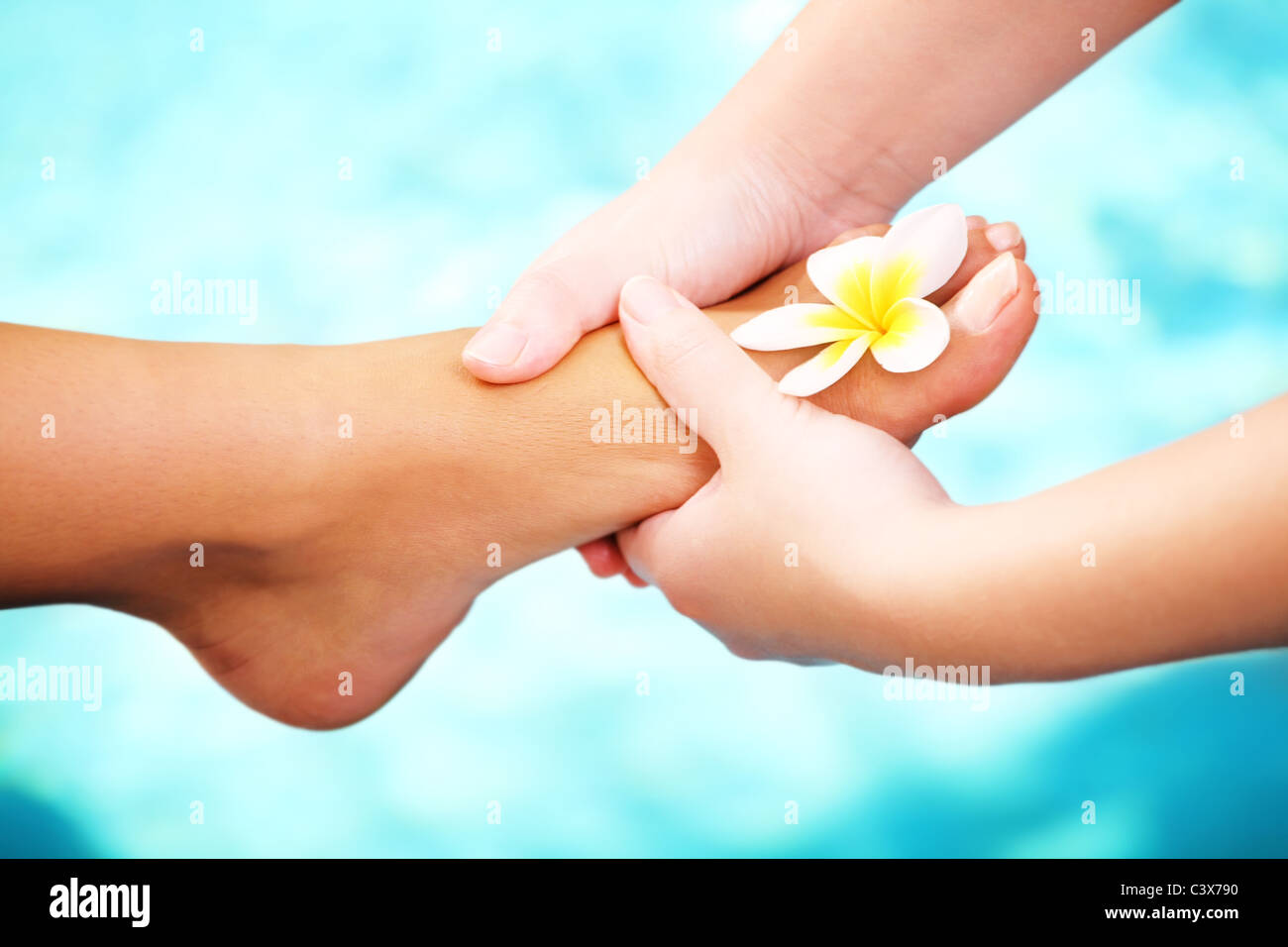 Foot massage and spa foot treatment Stock Photo Alamy