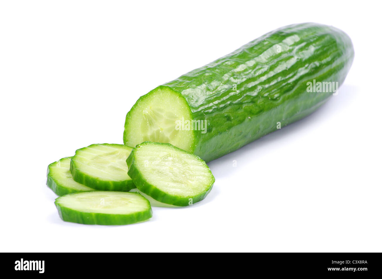 Cucumbers on the white background Stock Photo