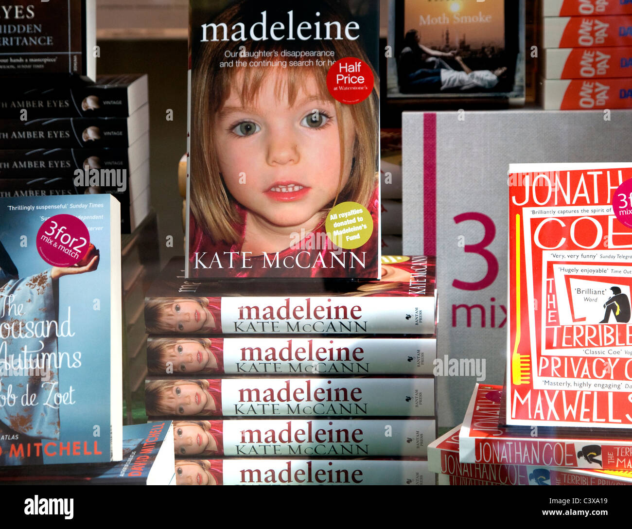 Madeleine McCann book on sale in London bookshop Stock Photo