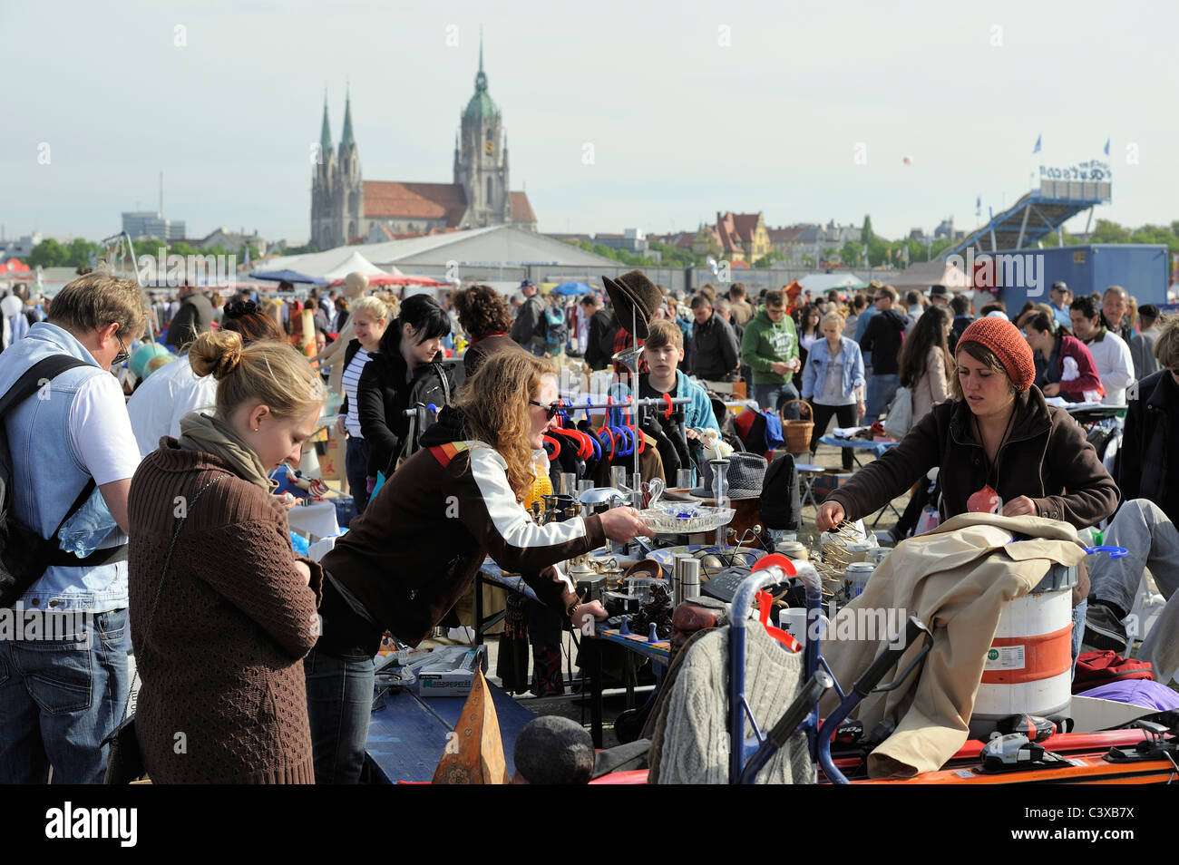 Big flea market, Theresienwiese, Munich, Germany Stock Photo Alamy