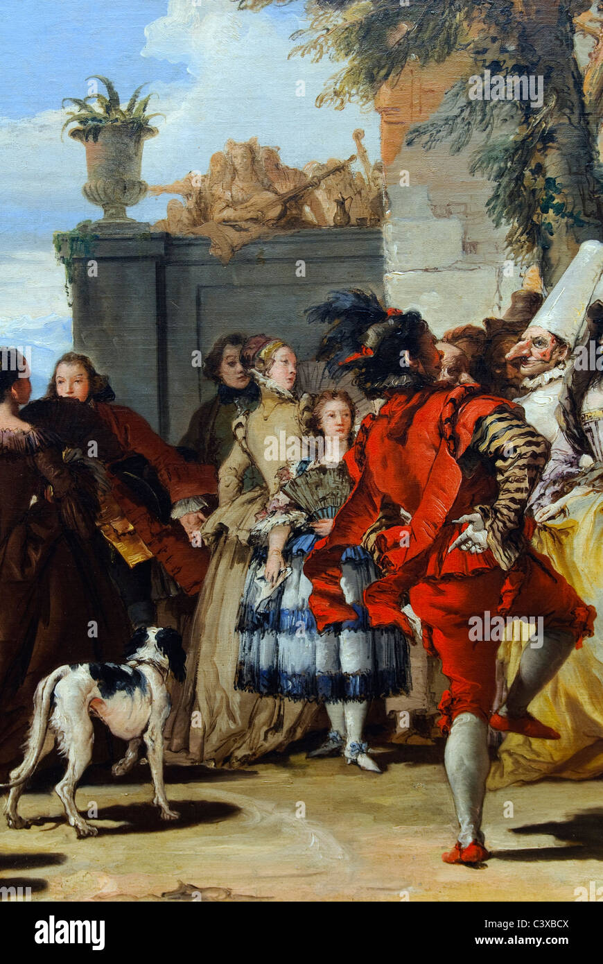 Detail: A Dance in the Country, ca. 1755, by Giovanni Domenico Tiepolo, Stock Photo