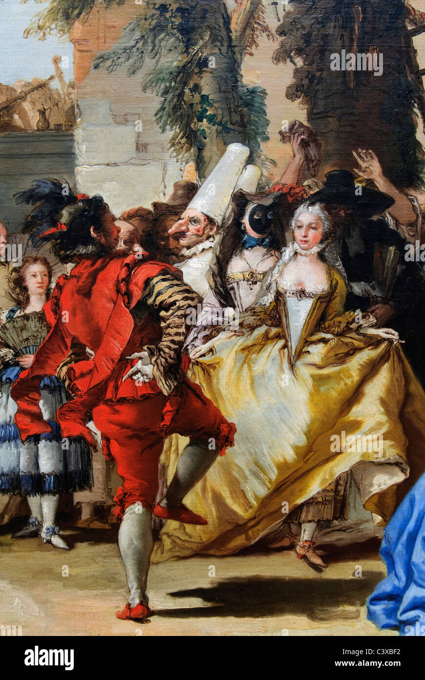 Detail: A Dance in the Country, ca. 1755, by Giovanni Domenico Tiepolo, Stock Photo