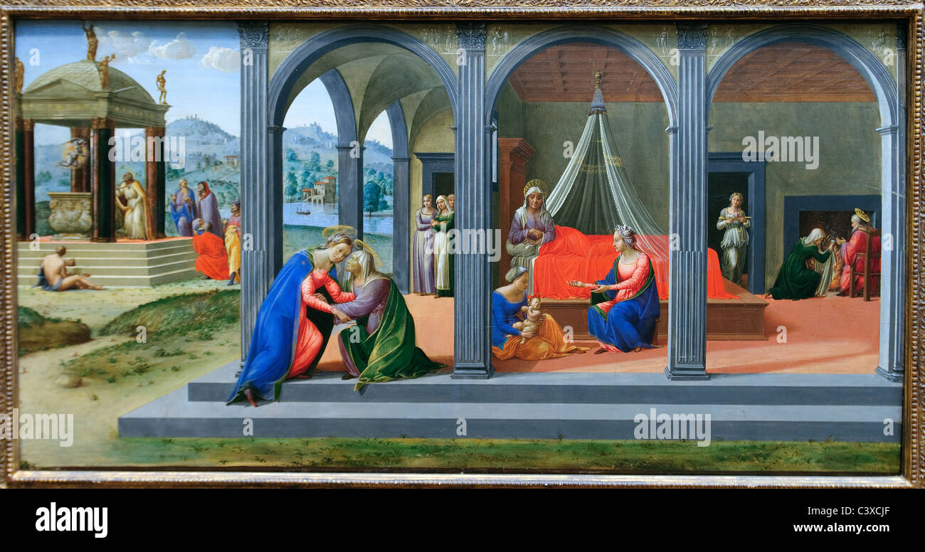 Scenes from the Life of Saint John the Baptist, ca 1510, Francesco Granacci, Stock Photo