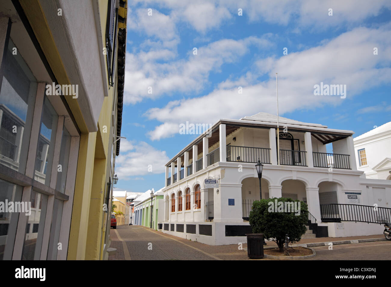 Street view in the town of St. George, Bermuda Stock Photo