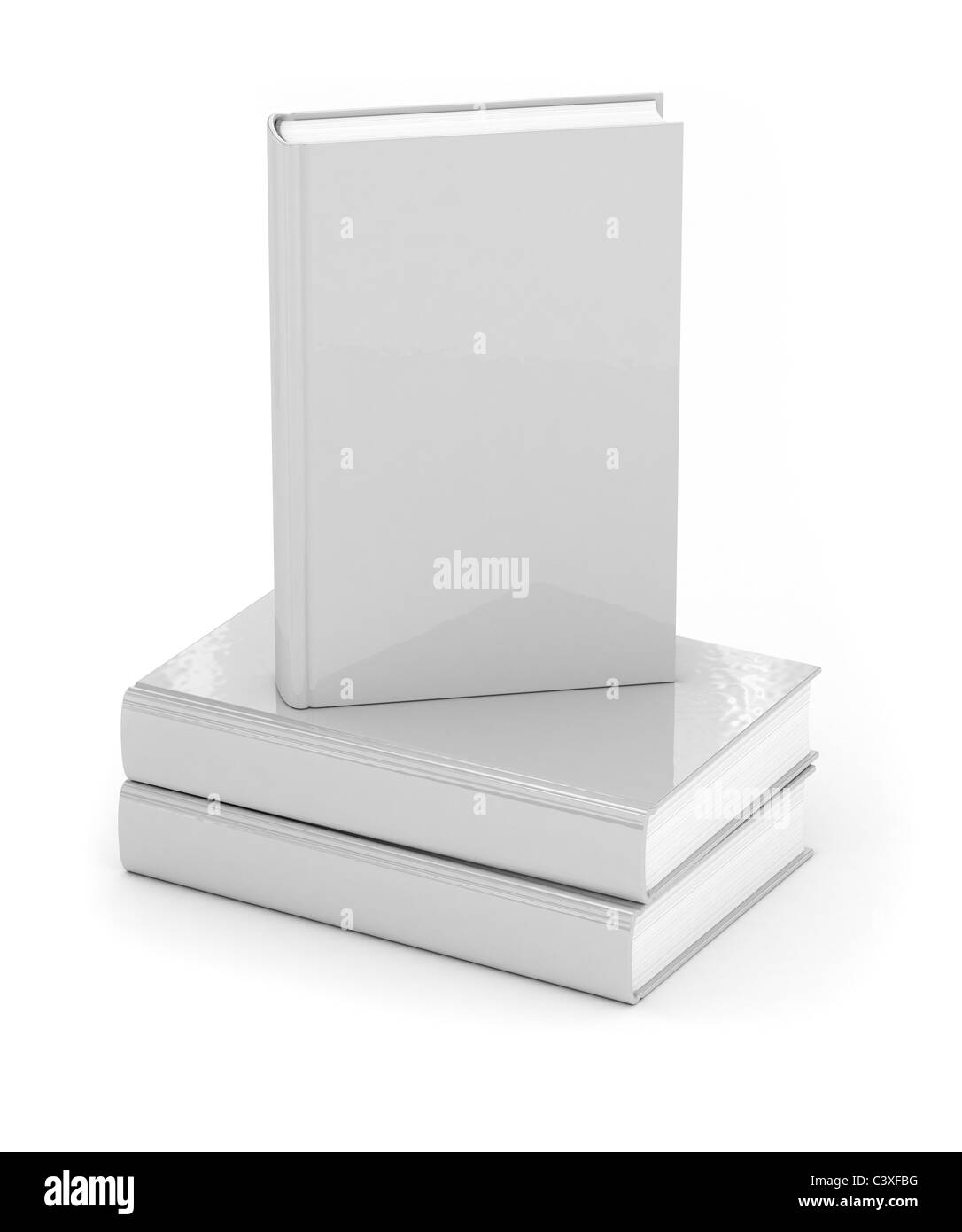 White hard cover books Stock Photo