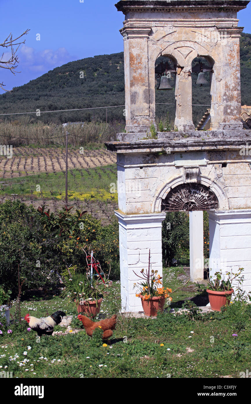 greece ionian zakynthos island an old bell tower Stock Photo