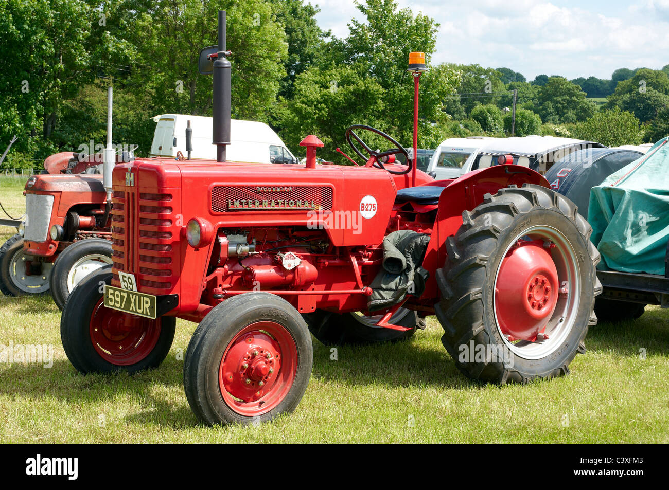 McCormick International B-275 tractor displayed at a steam and vintage fair - Stock Image