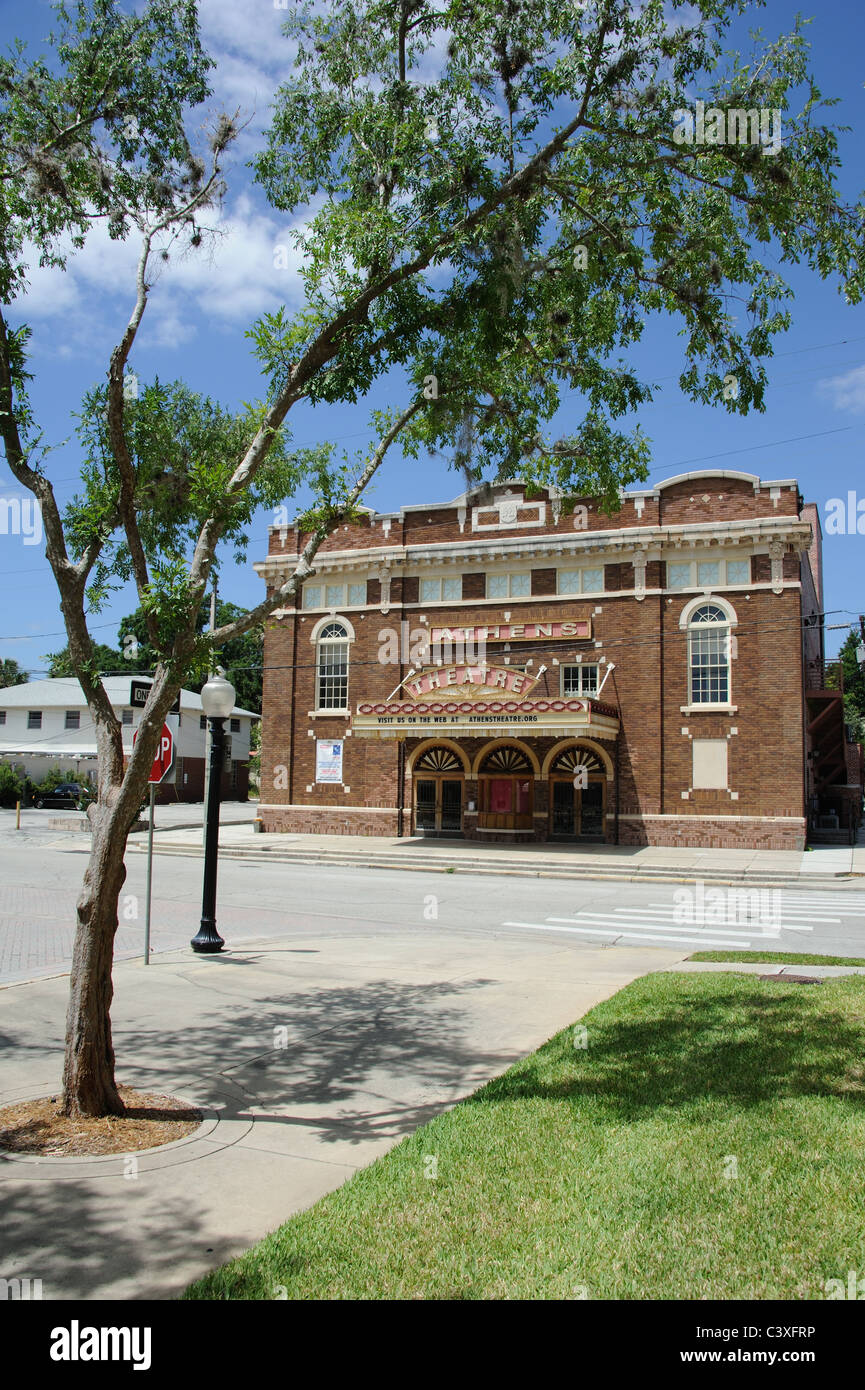 Athens Theatre in the historic downtown area of Deland West Volusia County central Florida USA Stock Photo