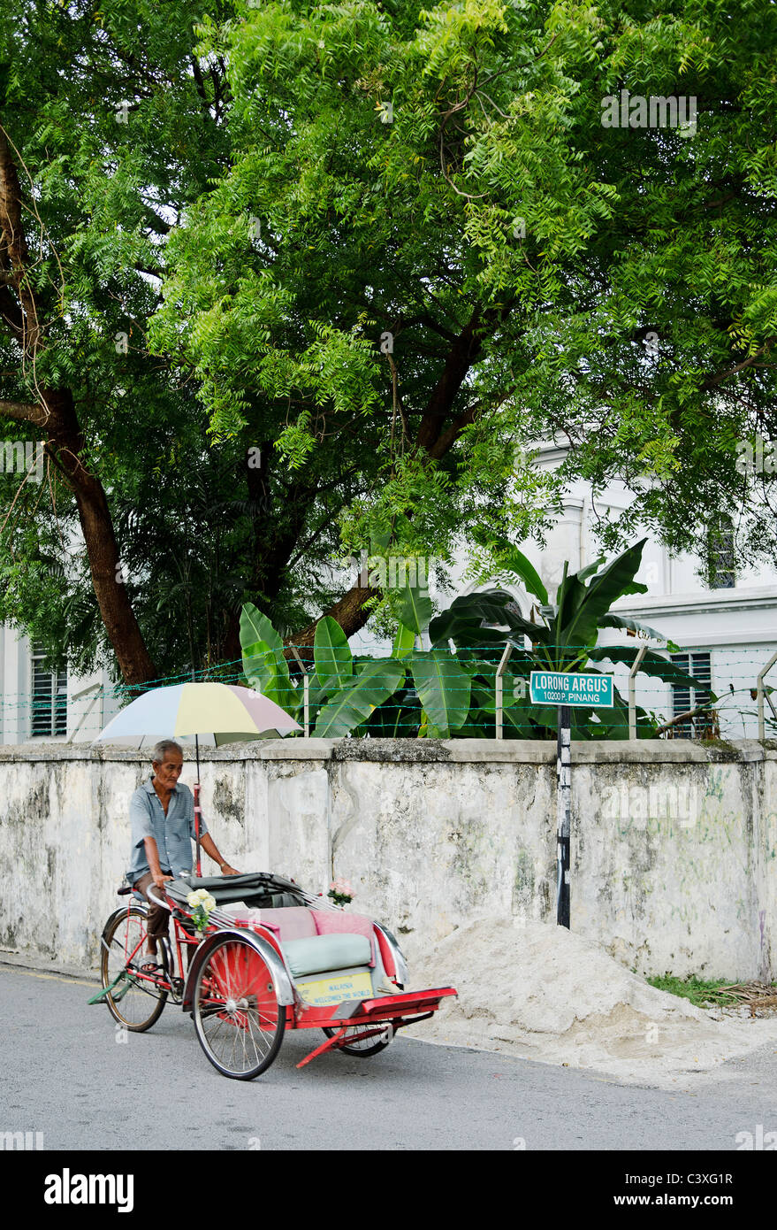 bicycle taxi in penang malaysia Stock Photo