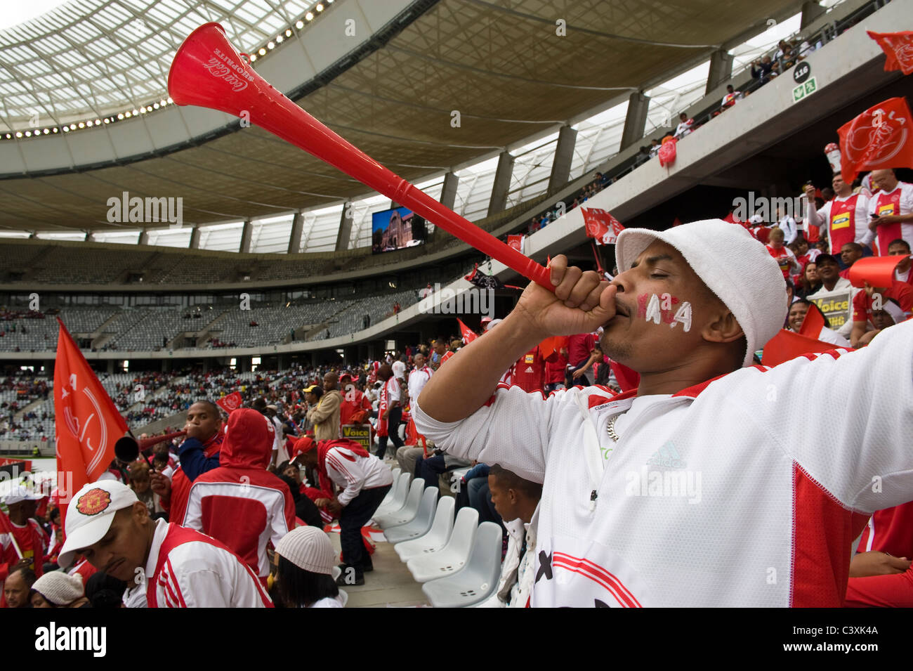 Supporters of Ajax Cape Town Football Club in Cape Town Stadium, Cape Town,  Western Cape, South Africa Stock Photo - Alamy