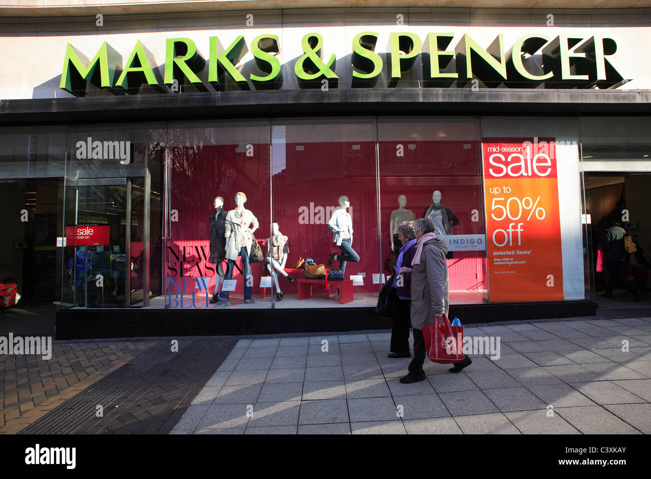 Marks & Spencer shop front, Birmingham, England, UK Stock Photo