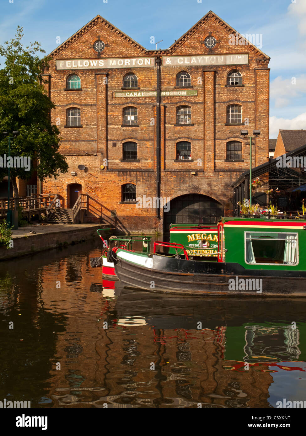 Green barge in Nottingham city centre canal England UK Stock Photo Alamy