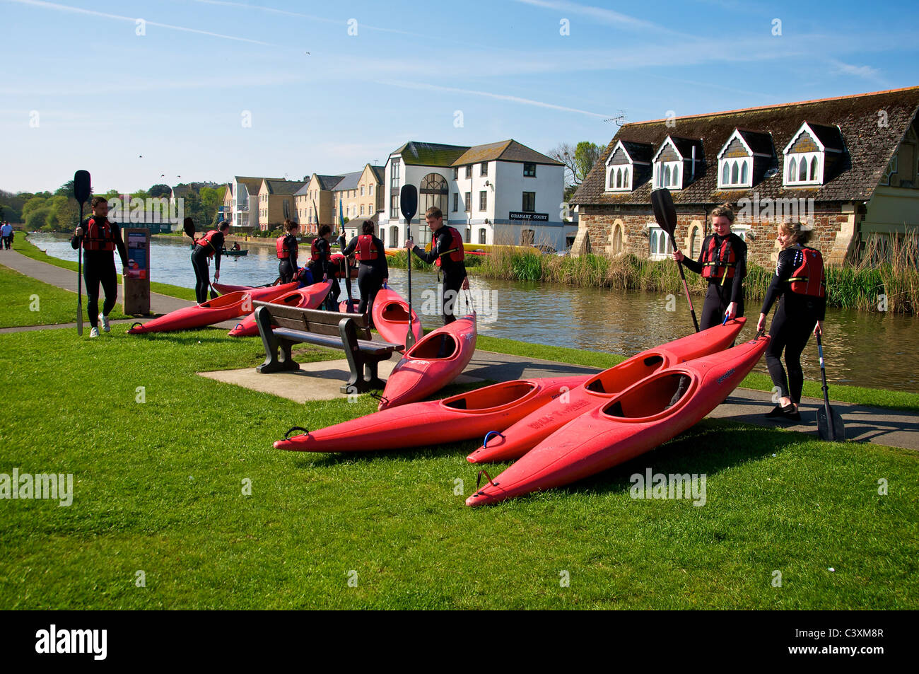 Bude Cornwall UK Canal Canoes Stock Photo Alamy