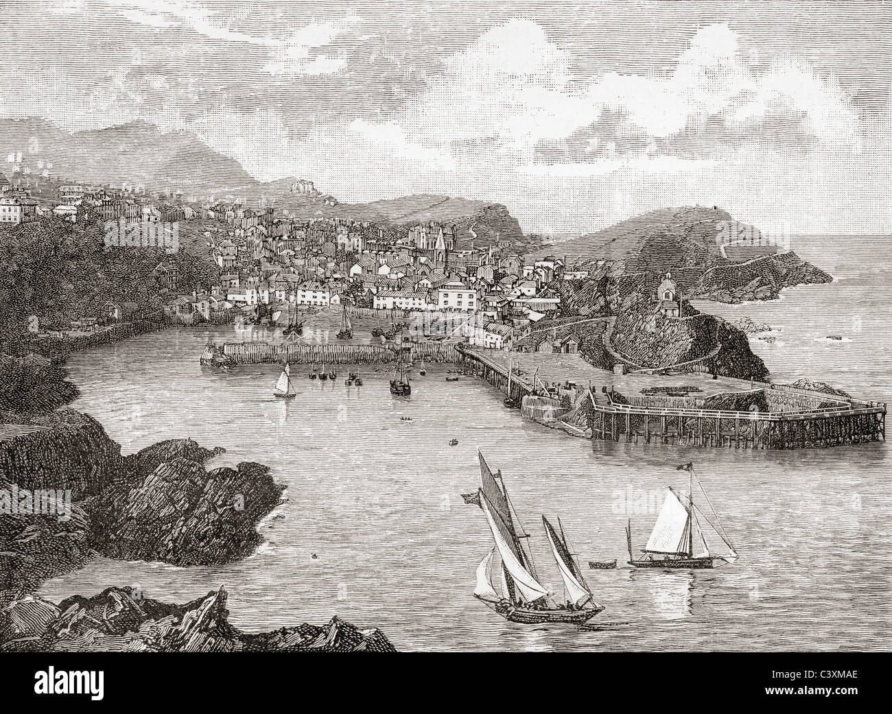 Ilfracombe, England in the late 19th century. Stock Photo