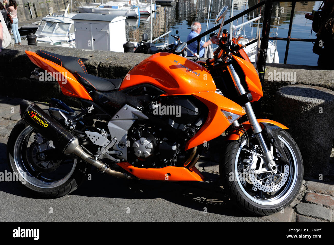 Orange Z1000 Kawasaki motorcycle Stock Photo - Alamy