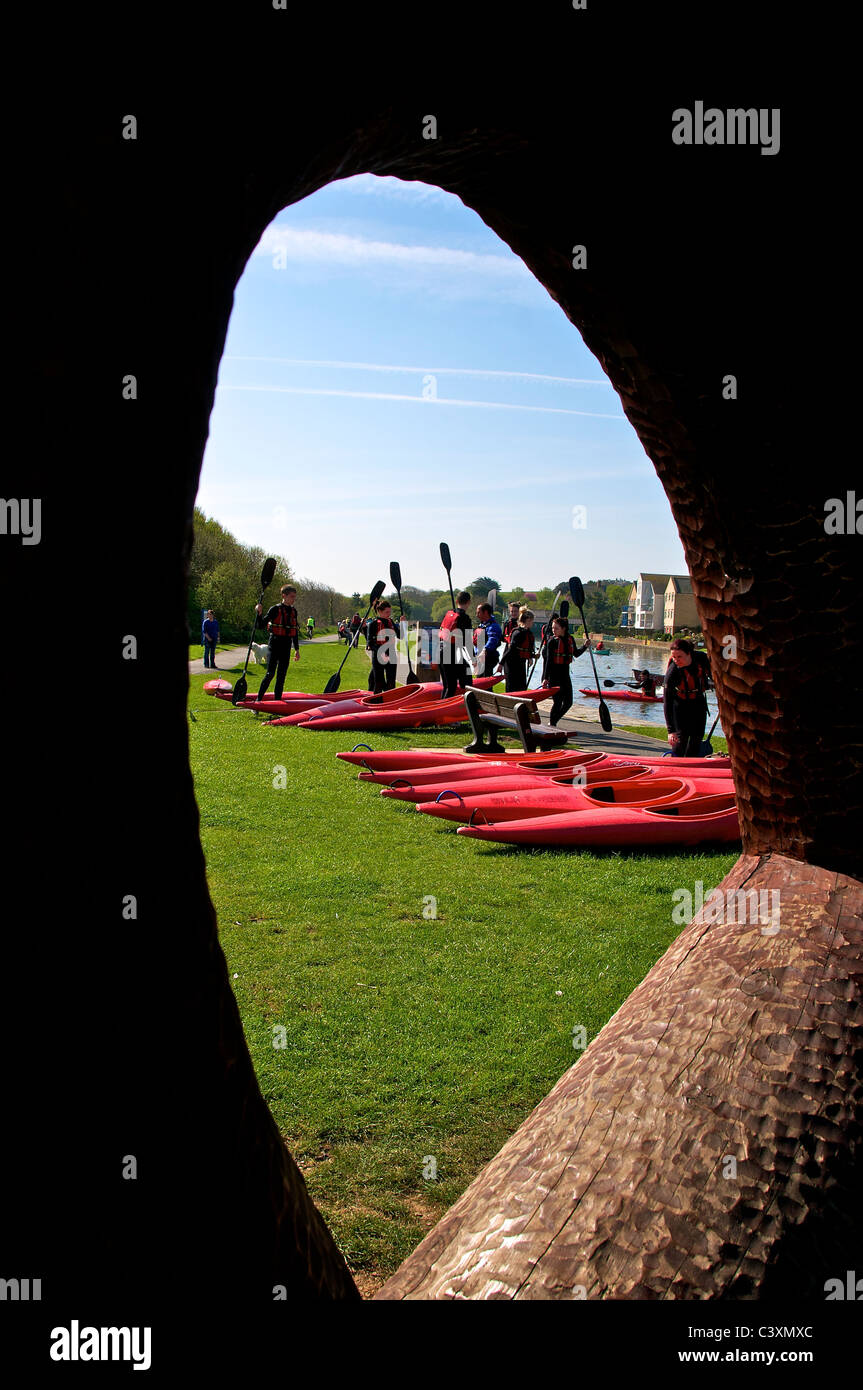 Bude Cornwall UK Canal Canoes Stock Photo Alamy