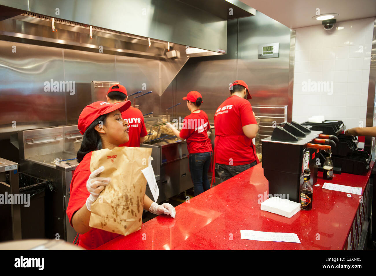 The Five Guys Burgers and Fries location in the Metrotech Center in the