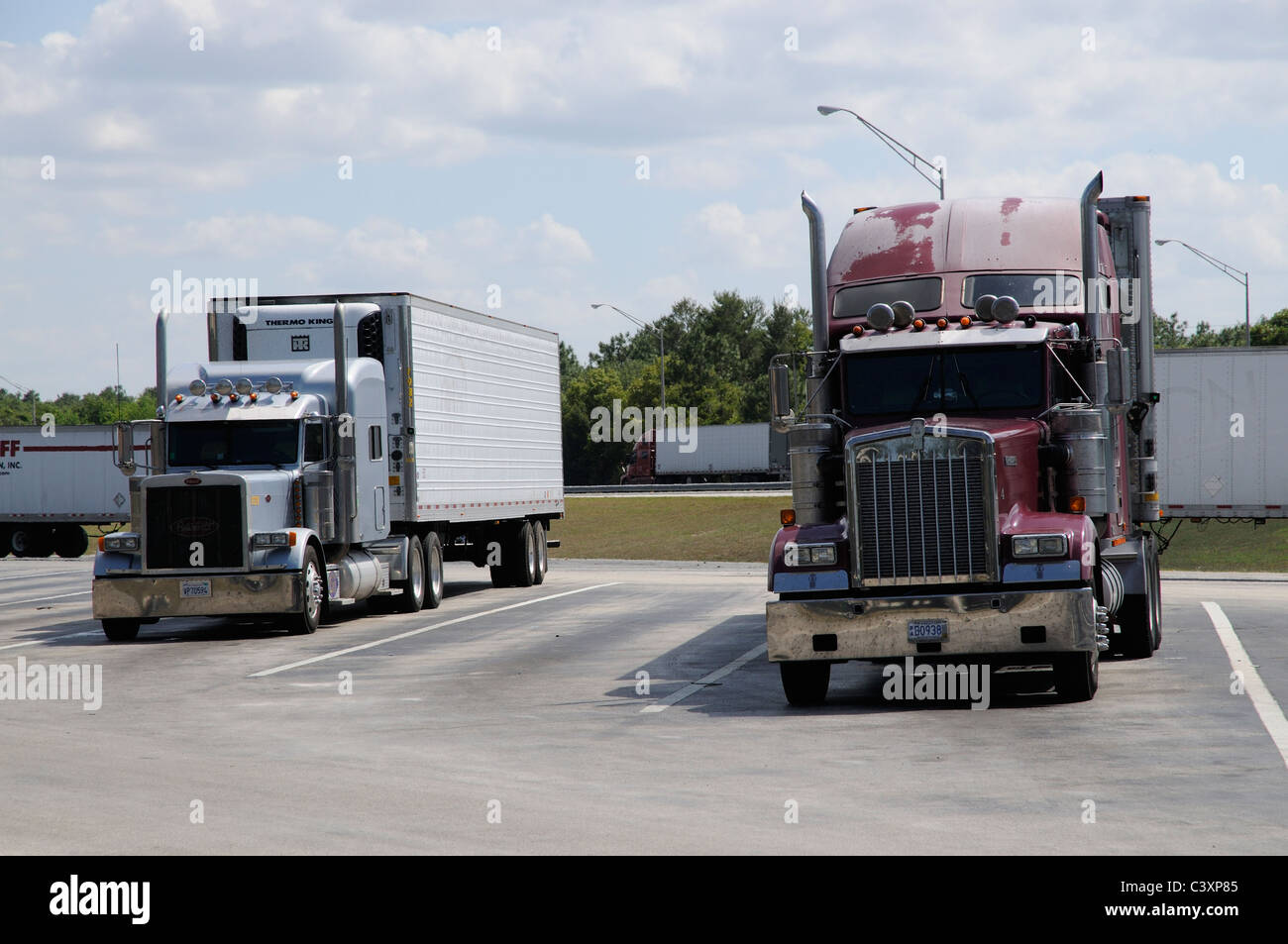 Truck reststop on the I 75 highway in central Florida USA Stock Photo