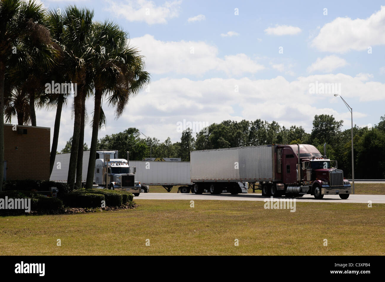 Truck reststop on the I 75 highway in central Florida USA Stock Photo