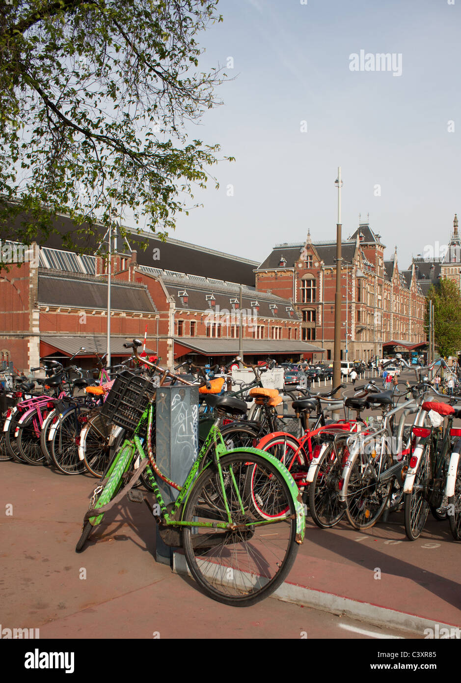 Bicycles outside of the Amsterdam centraal railway station, Amsterdam