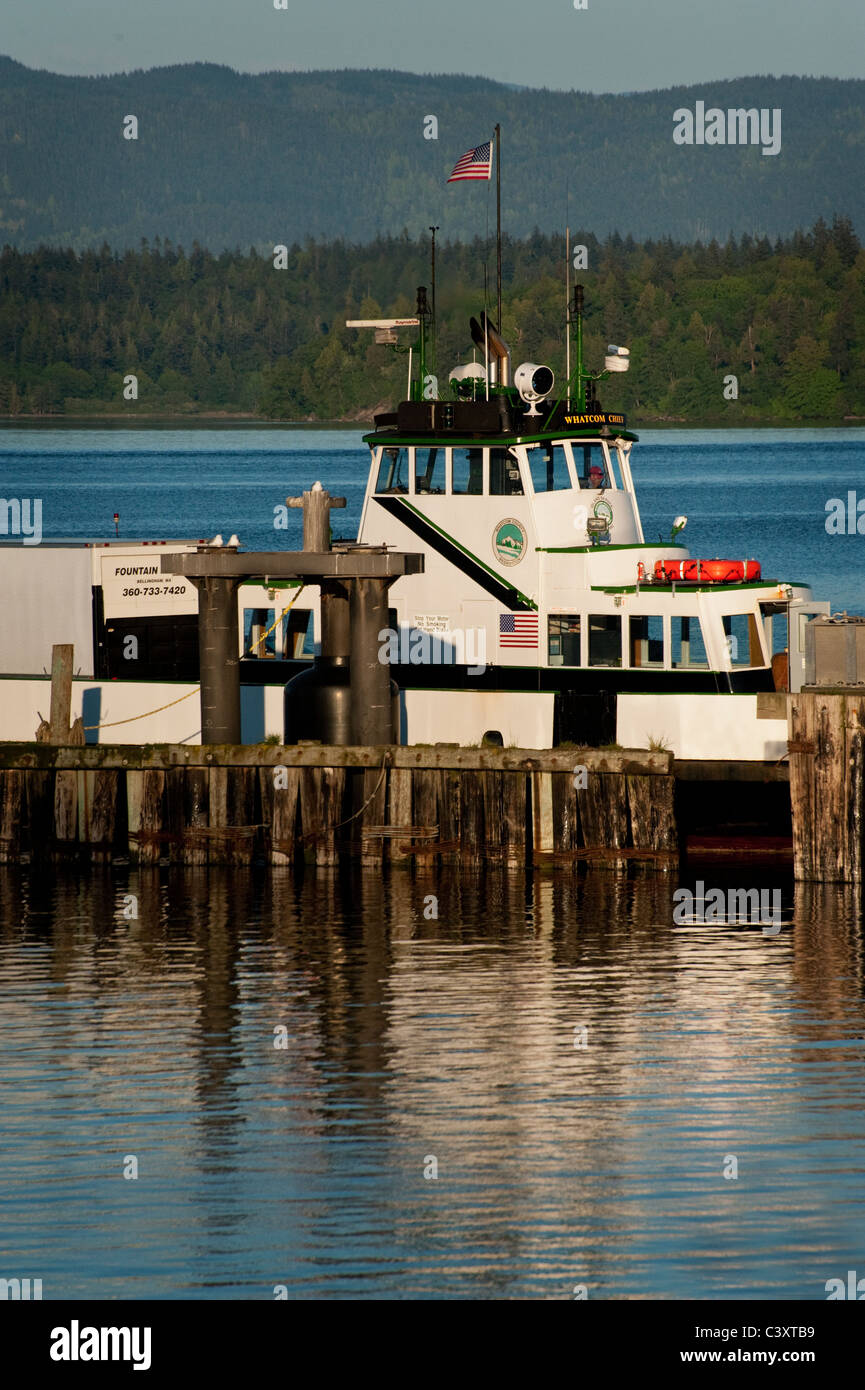 A ferry boat at Lummi Island, Washington, in the Puget Sound area ...