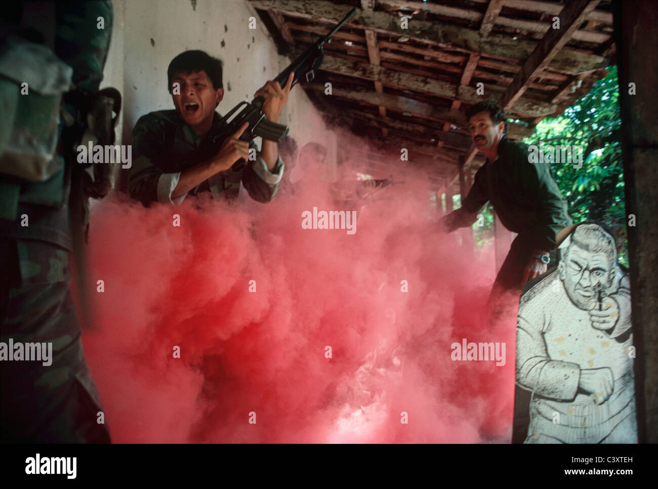 A counter-terrorist commando unit in Latin America trained by Israeli expert. Stock Photo