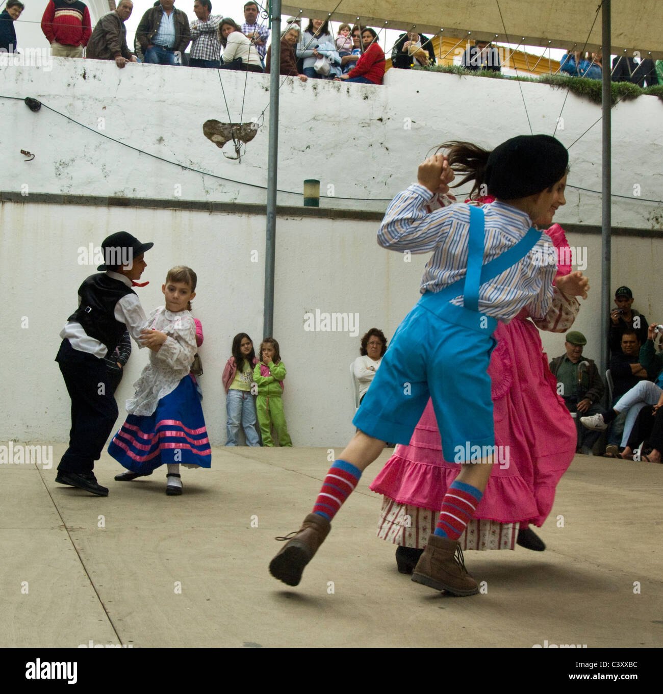 Children dancing during the annual Sardine Festival in Alcoutim Algarve