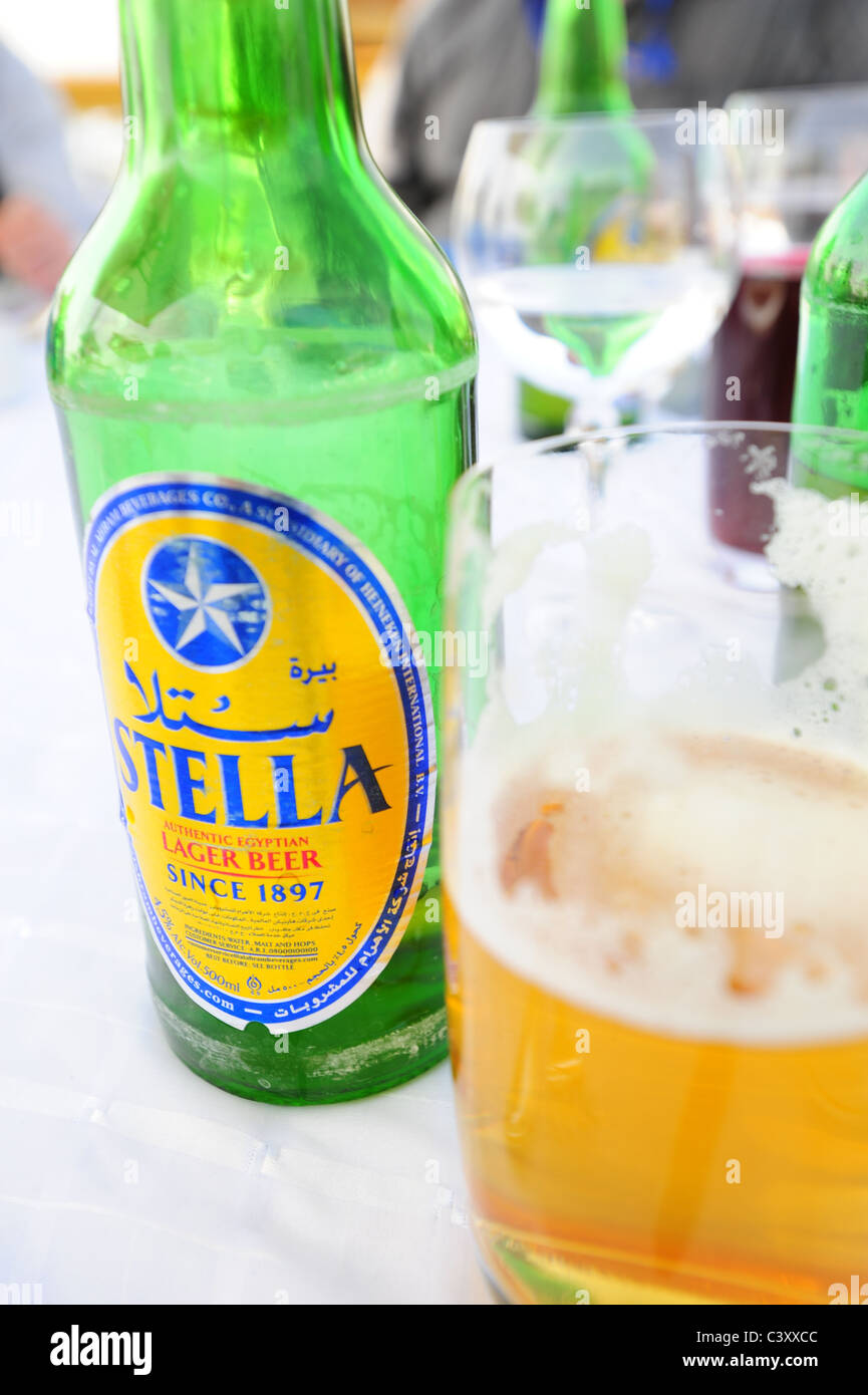 Africa Middle Eastern Egypt Egyptian beer Stella lager alcohol Stock Photo