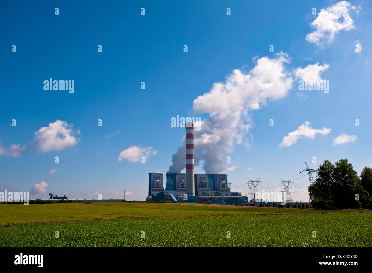 Coal powered power station, Opole, Silesia, Poland Stock Photo