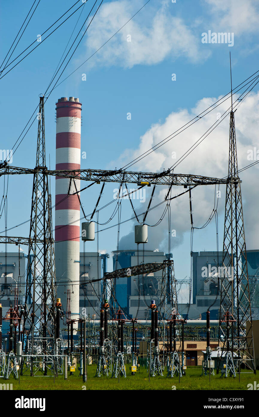 Coal powered power station, Opole, Silesia, Poland Stock Photo