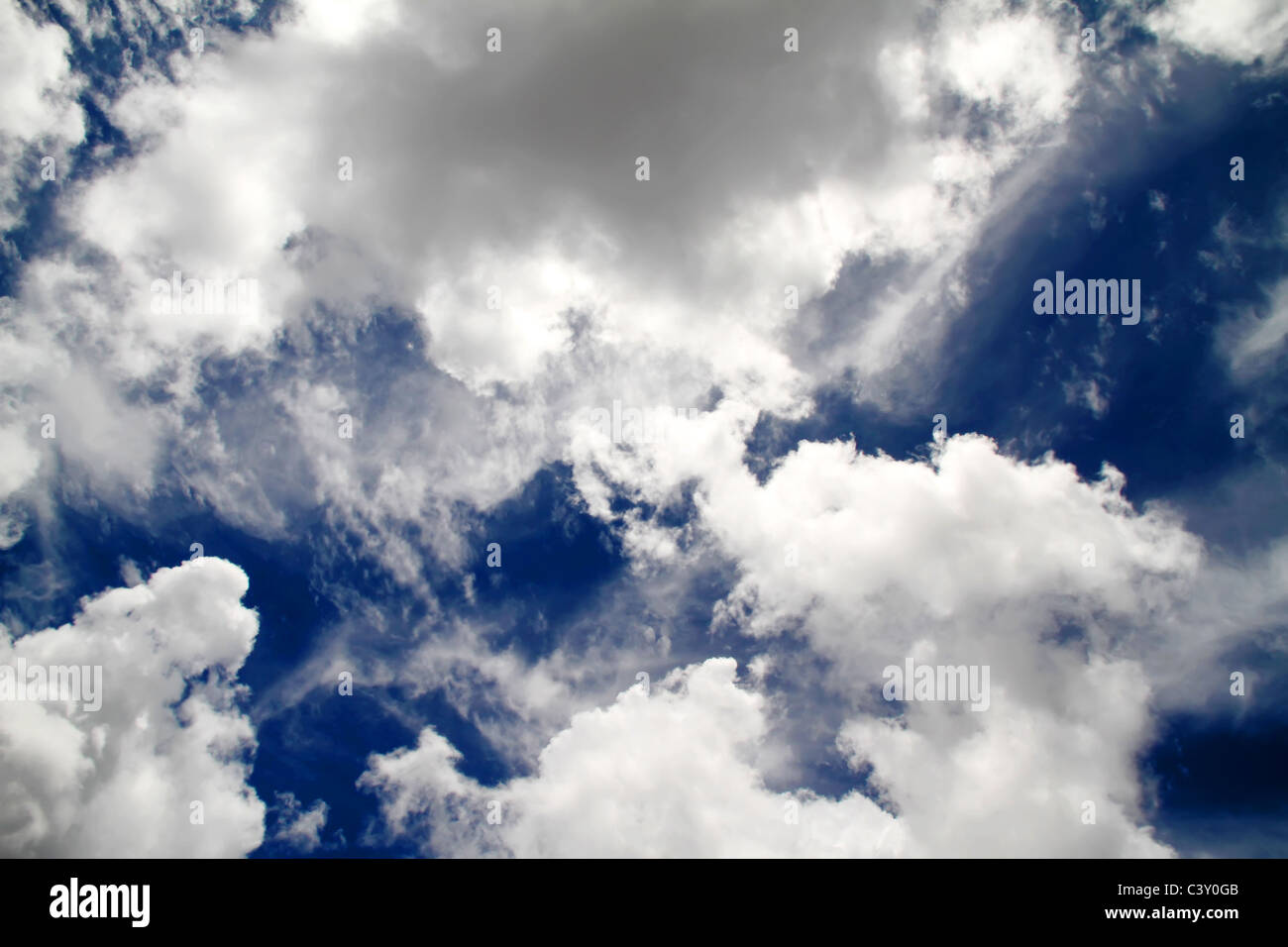 A blue sky with a cloudscape. Stock Photo