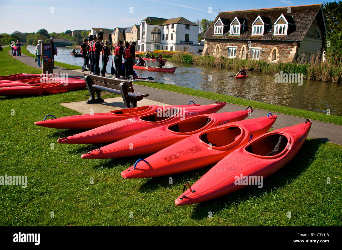 Bude Cornwall UK Canal Canoes Stock Photo Alamy