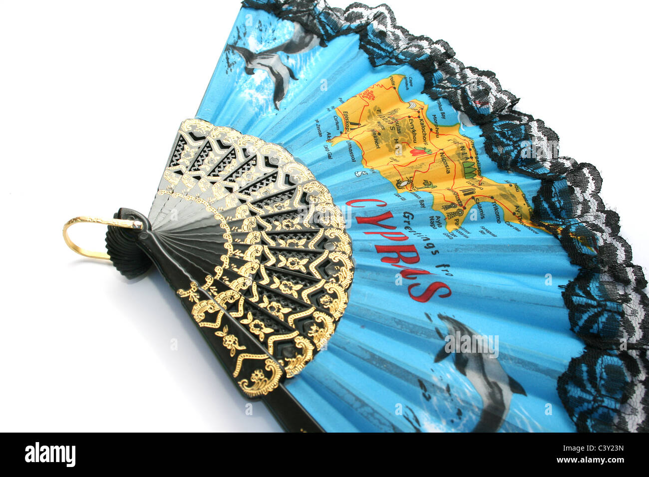 Cyprus fan isolated on white background Stock Photo Alamy