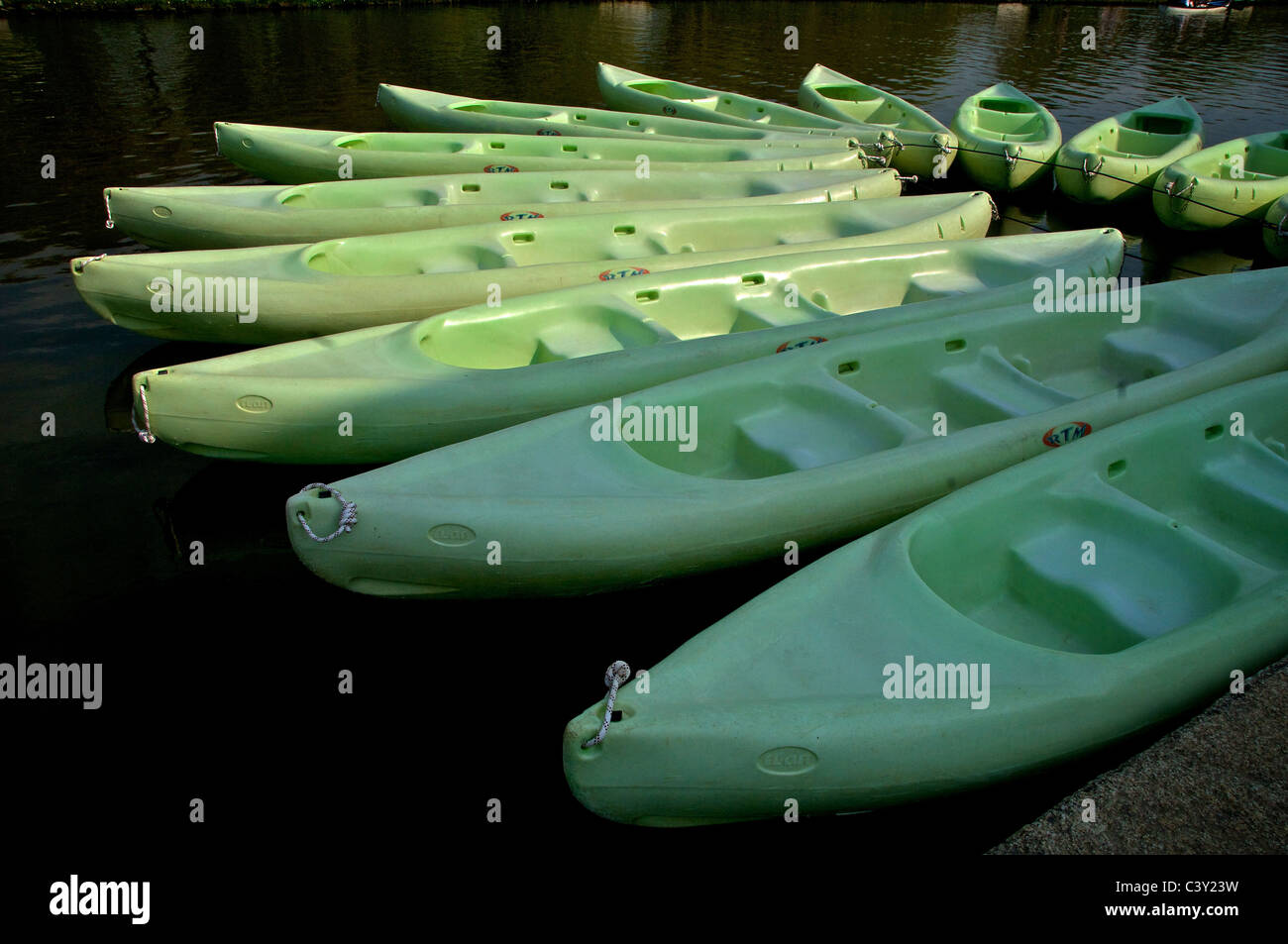Bude Cornwall UK Canal Canoes Stock Photo Alamy