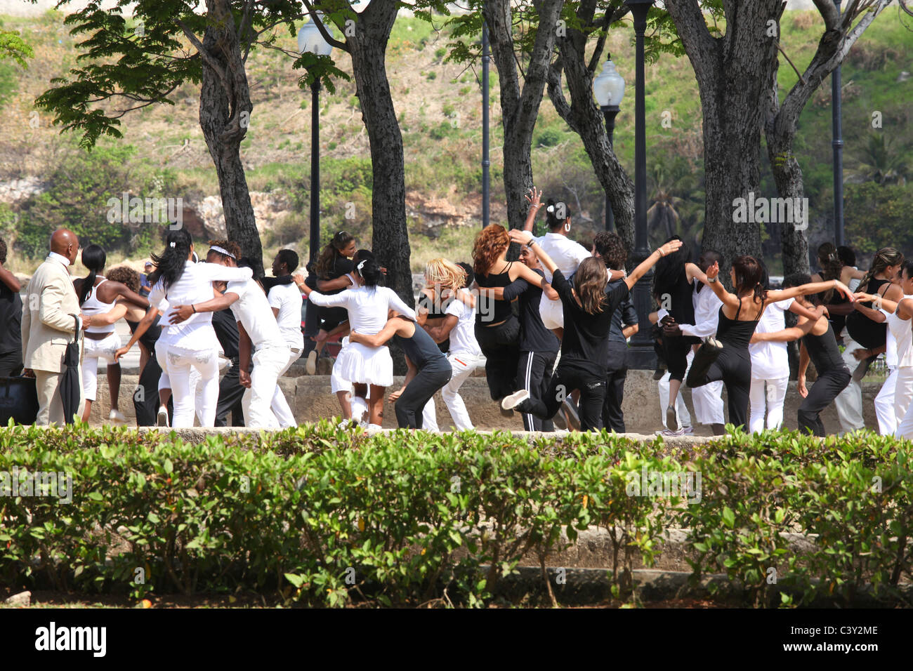 Young people dancing in Havanna in Cuba Stock Photo