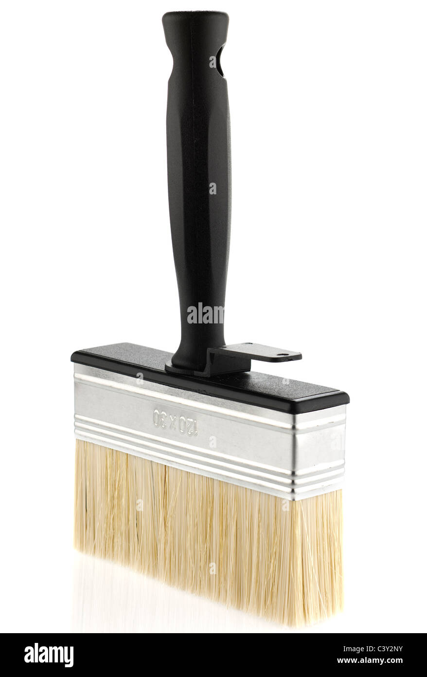 120 by 30 Black handled bristle emulsion decorators brush Stock Photo