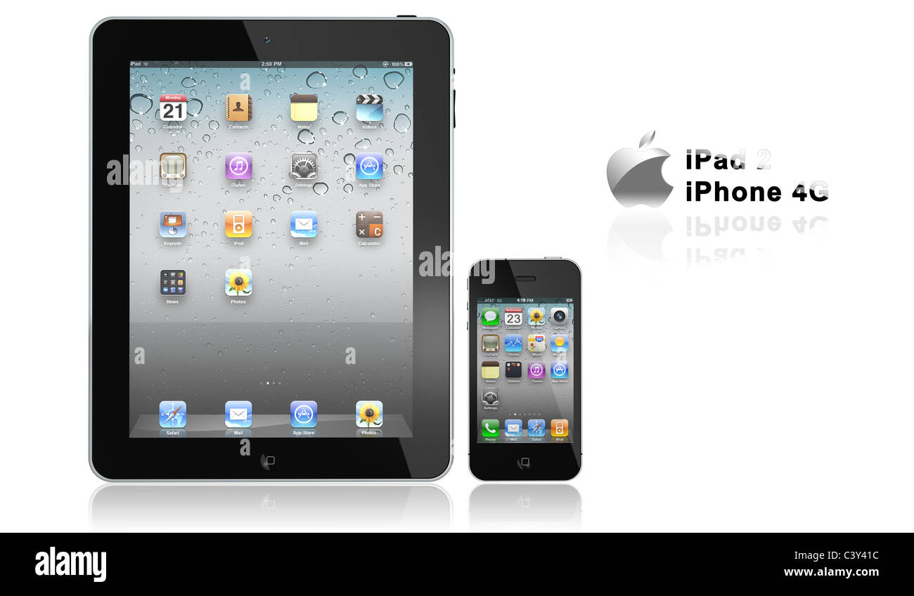 Apple iPad2 and iPhone 4s Photo taken on: May 20th, 2011 Stock Photo