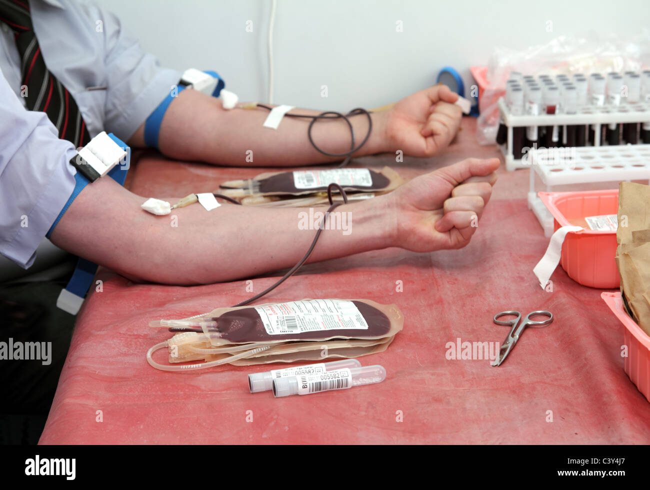 blood donors in medicine laboratory at donation Stock Photo Alamy