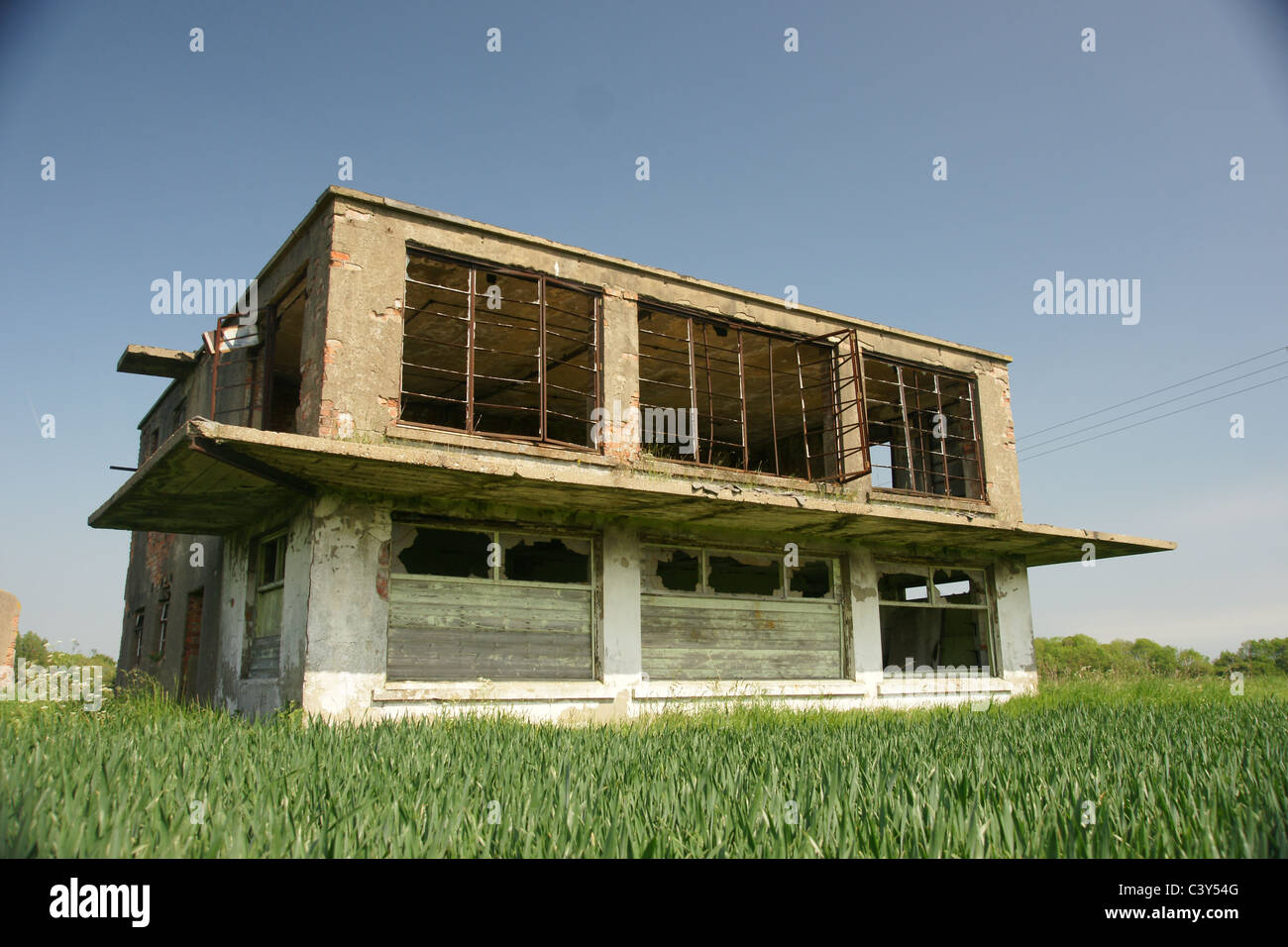 military airfield control tower Stock Photo