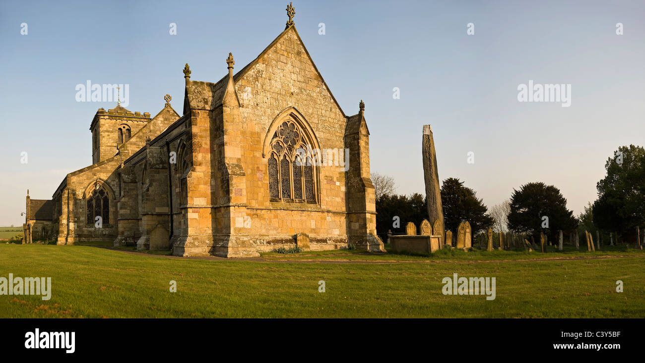 The UK's tallest standing stone, the Rudston Monolith, East Riding of Yorkshire, UK Stock Photo
