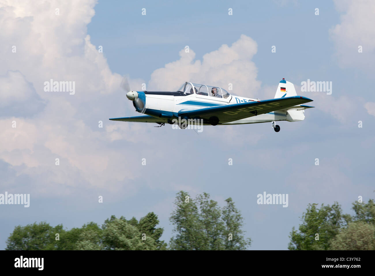 sporting airplane Zlin at an airfield festival in Lower Saxony, Germany Stock Photo
