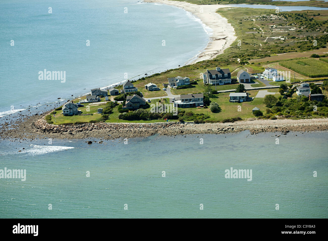 Houses on coastline, Newport County, Rhode Island, USA Stock Photo Alamy