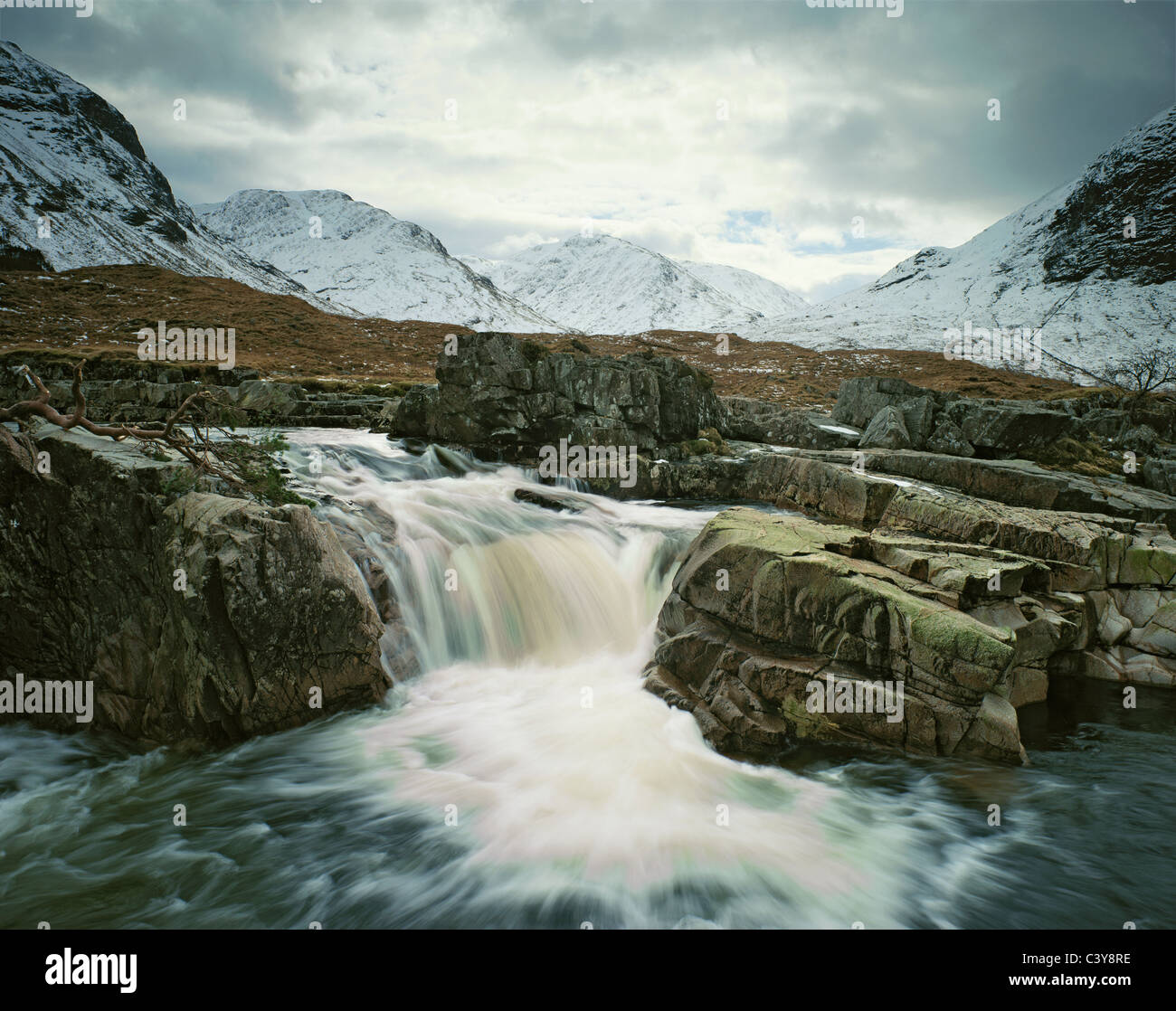 GRAMPIAN MOUNTAINS GLEN ETIVE RIVER ETIVE Stock Photo Alamy