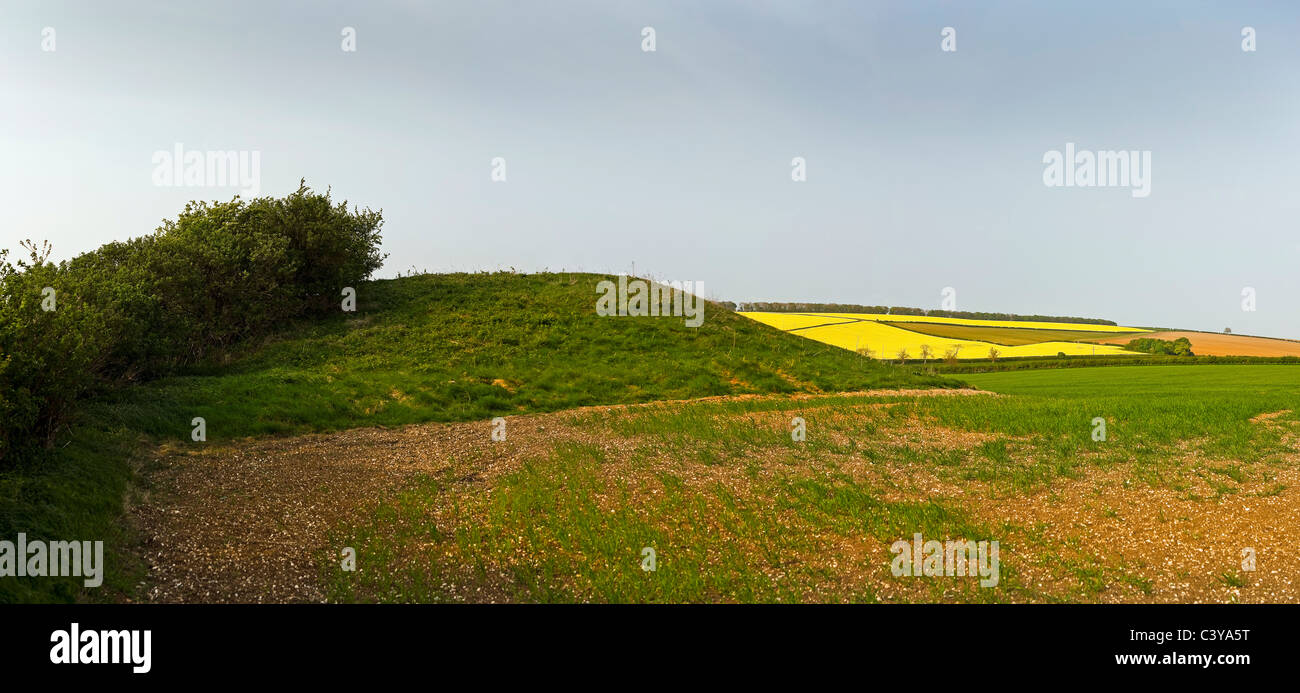 Duggleby Howe Neolithic round barrow, East Riding of Yorkshire, UK Stock Photo