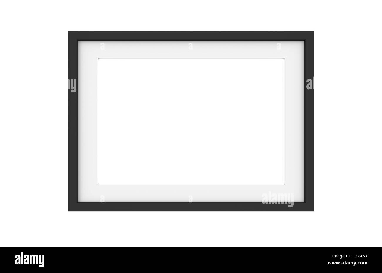 Picture frame. Black picture frame isolated on white Stock Photo