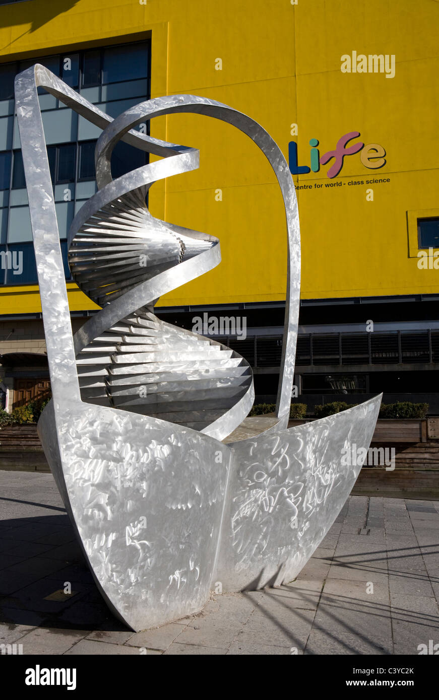 Double Helix DNA Sculpture at the Centre for Life in Newcastle upon Tyne  Stock Photo - Alamy