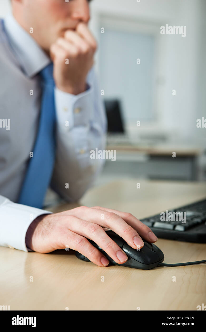 Office worker using computer Stock Photo