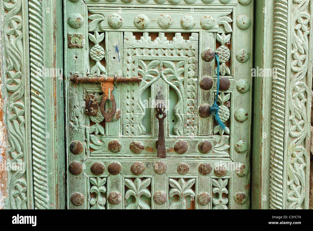 Yemen, Shibam, Wadi Hadramaut, old Town, antique, Arabia, Arabian, architecture, detail, entrance, Hadhramaut, Hadramaut, Hadram Stock Photo