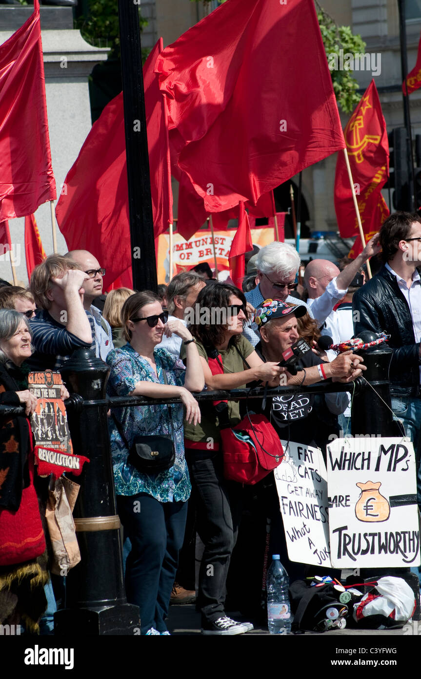 Audience at May Day Rally at Trafalgar Square, London, UK, 2011 Stock Photo